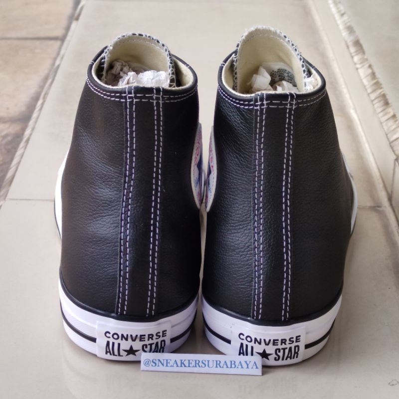 Converse Chuck Taylor Black White Leather Hi