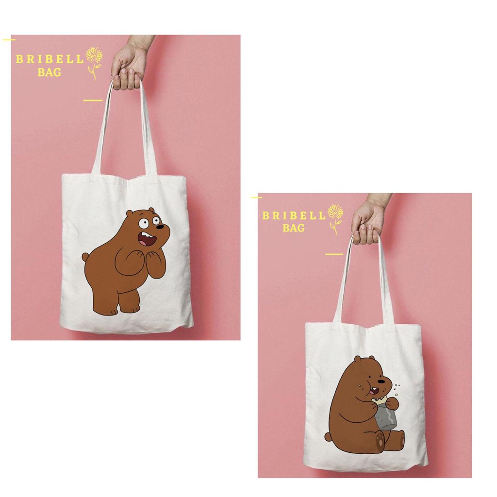 Tote Bag Kanvas Bergambar - WBB Grizzly Bear