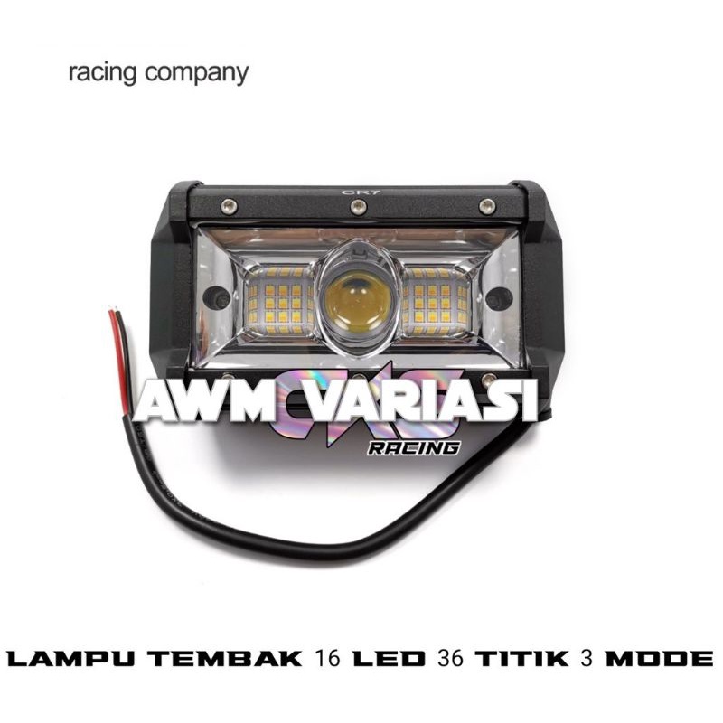 Lampu Tembak Sorot LED 36 Mata 2 Warna Putih Kuning 30 Volt Motor Mobil