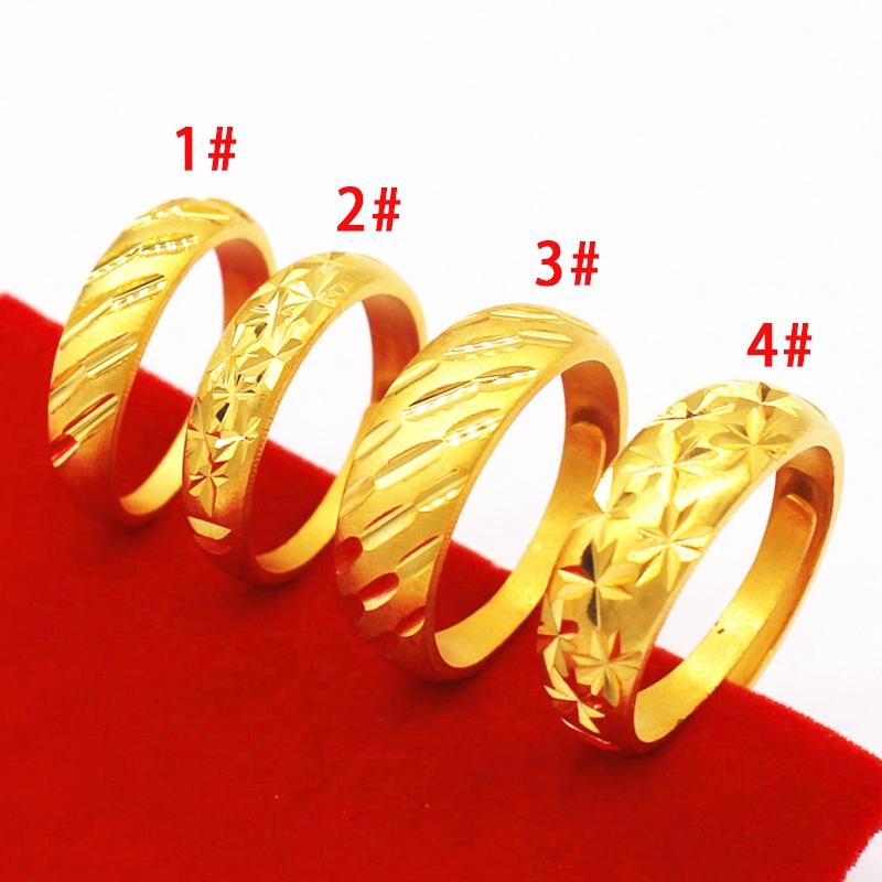 Cincin kadar 375% Emas Asli Hadiah terbaik Untuk Cincin Pasangan (ukuran dapat disesuaikan) 12R4#