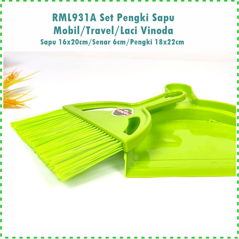 RML931A Set Pengki Sapu Travel/Sapu Lemari/Sapu Laci Vinoda