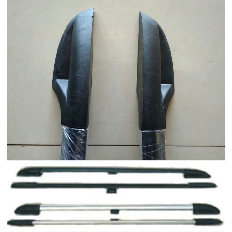 Roof Rail Universal Mobil Kaki 3 Hitam Silver