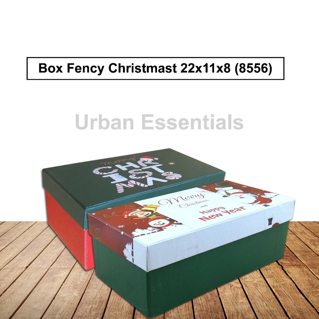

Kotak Kado Box Fency Christmast Ukuran 22x11x8 cm - 2 Varian