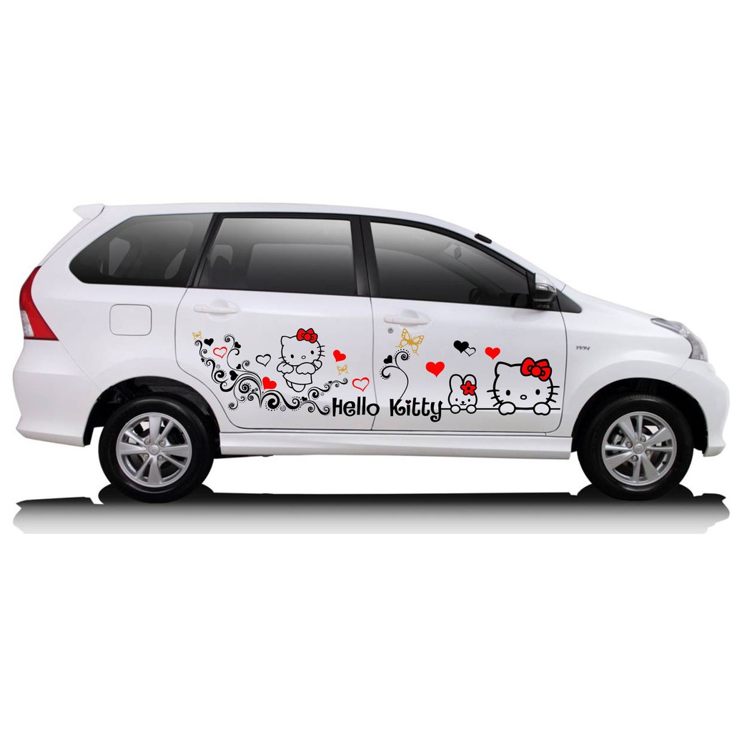 Stiker Cutting Sticker Body Mobil HELLO KITTY FLOWER Shopee Indonesia