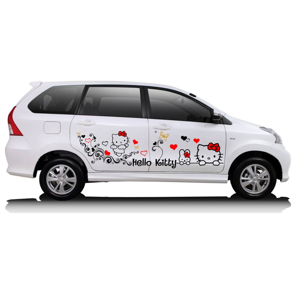 Stiker Cutting Sticker Body Mobil Hello Kitty Flower Shopee