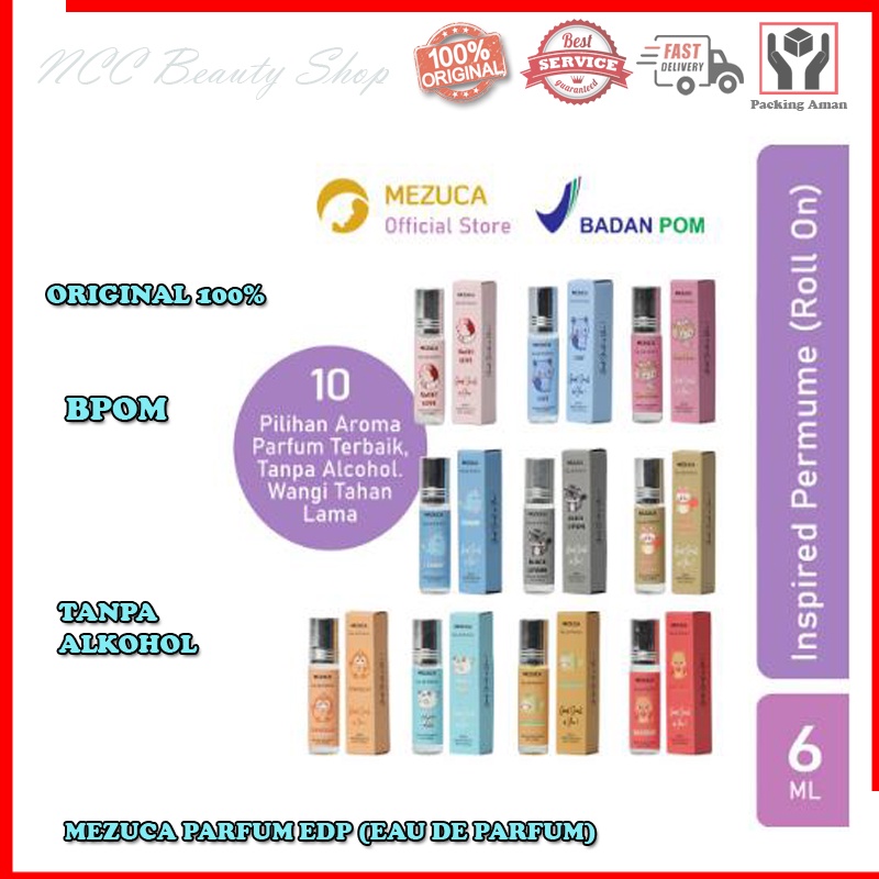 [BPOM] * NCC * Mezuca Parfum Roll On EDP Perfume Eau De Parfum Wangi Tahan Lama No Alkohol - Netto 6 ml