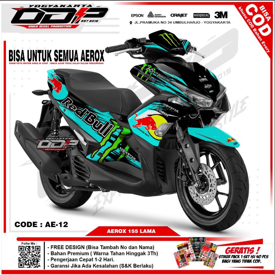 ⭐⭐⭐⭐⭐ VARIASI aksesoris decal YAMAHA AEROX NEW 2021 155 full body dekal sticker striping TERBARU sti