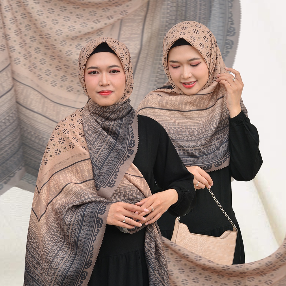 Hijab Jumbo | Kerudung Segi Empat Motif | Jilbab Syar'i Lunara Series