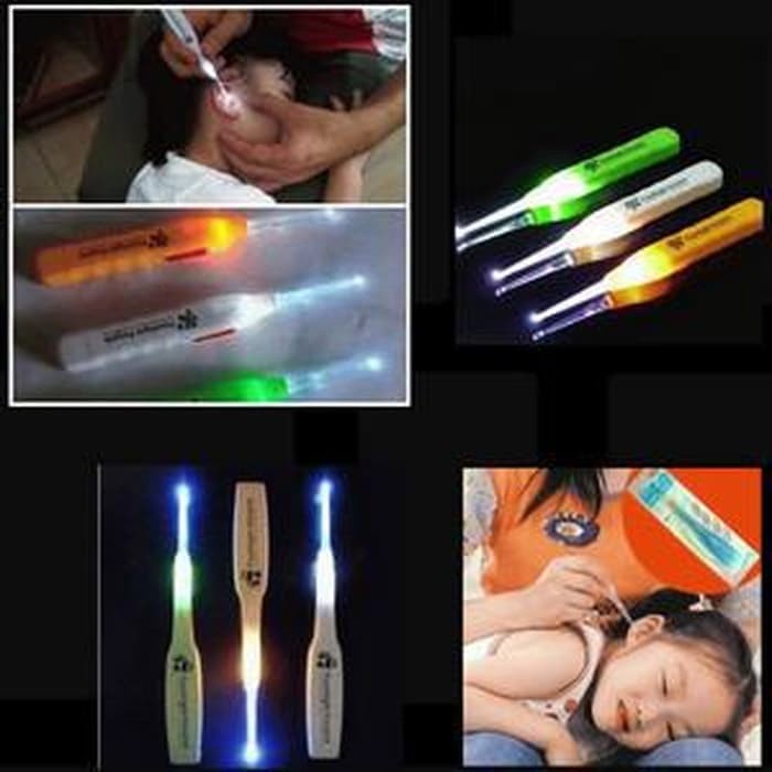 Korek Kuping telinga led Nyala lampu Earpick With Flashlight pembersih telinga cotton bud perawatan kuping telinga