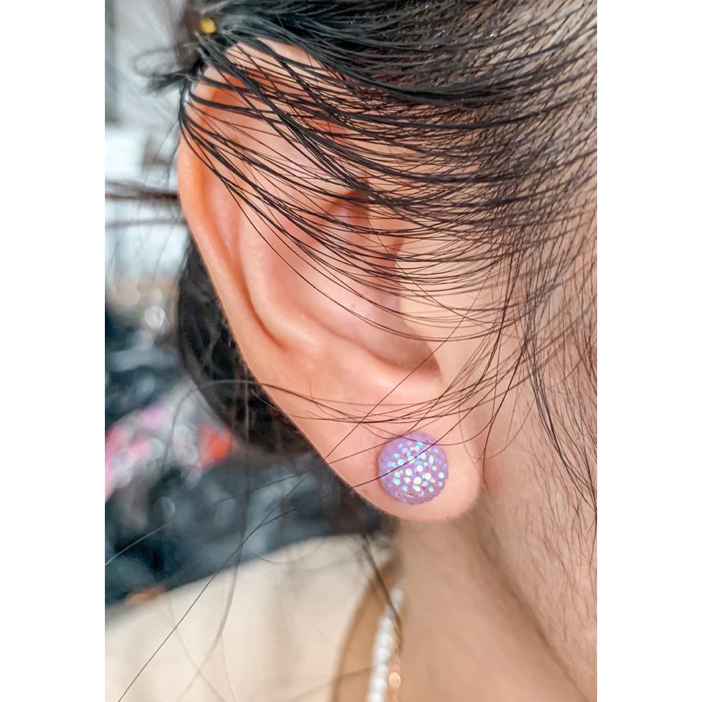 Senada Victory Anting Tusuk Bola Gliter Disko Cantik AM025