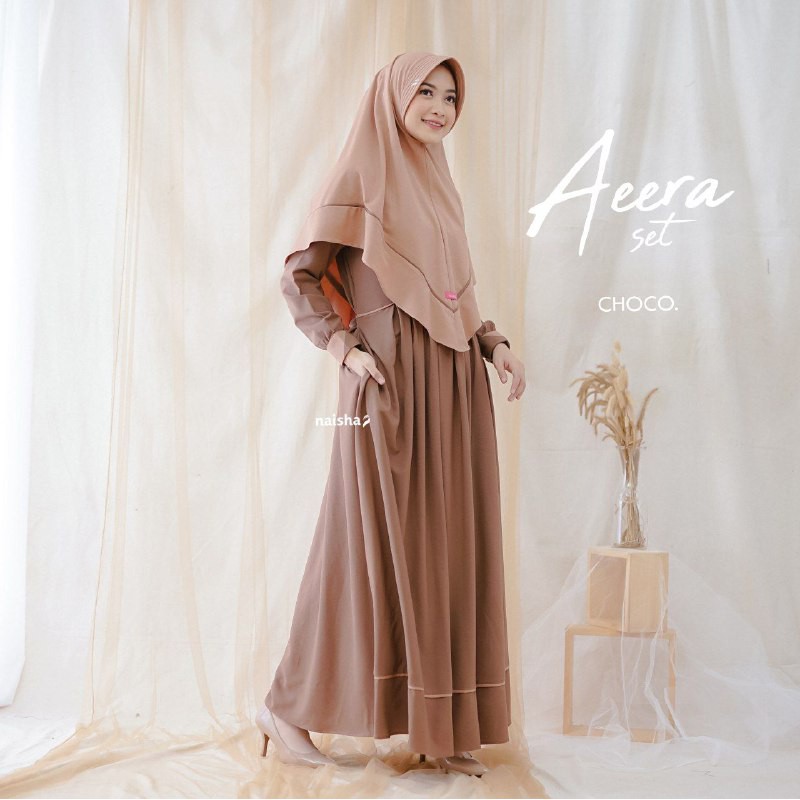Dress Syari Gamis Set Khimar Aeera By Naisha Hijrah / Dres Muslimah