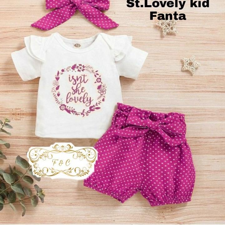 ➦ Setelan Anak Cewek / Set 3in1 (Baju+Celana+Bando) / Setelan Anak Usia 2-4 Tahun / Set Lovely ►