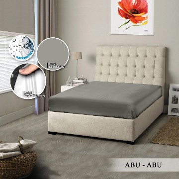 SPREI MONALISA POLOS WATERPROOF - 160x200 anti ompol air water proof polos emboss- 160 QUEEN sp160wpmona-Abu Abu
