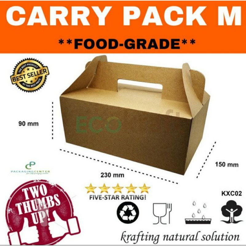 

CARRY PACK KRAFT FOOD GRADE / BOX KUE KERTAS KRAFT / DUS KUE KERTAS FOOD GRADE / BOX KUE FOODGRADE