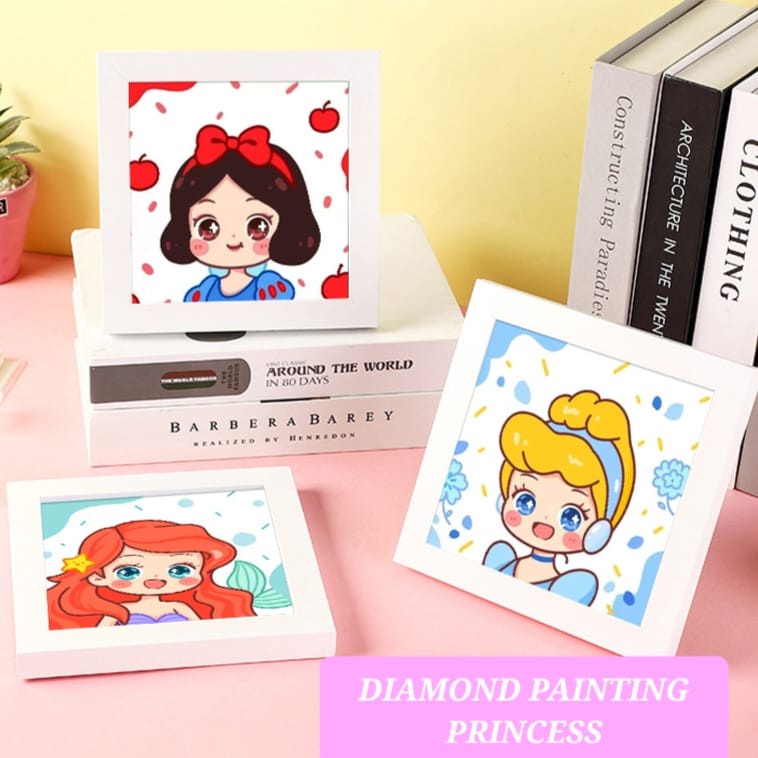 5D DIAMOND PAINTING PRINCESS CRYSTAL + FRAME MAINAN EDUKASI MOTORIK MONTESORI ANAK KRISTAL KERAJINAN KETERAMPILAN ANAK