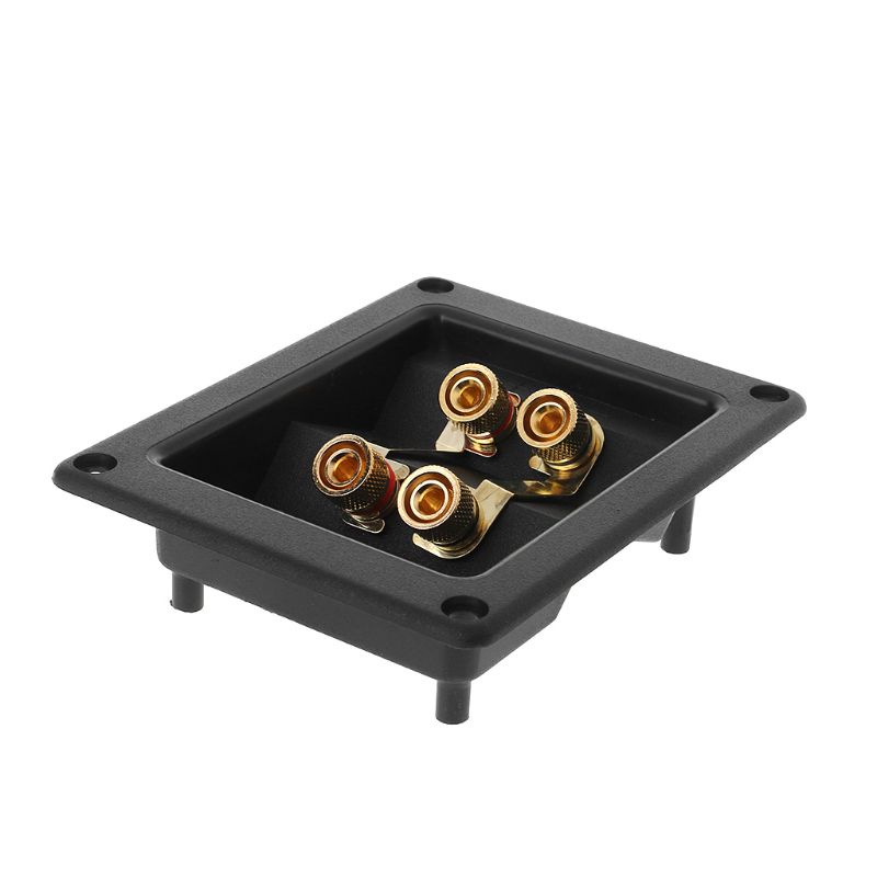 btsg Terminal Cup Connector 266 Parts Express Binding Posts Gold Banana Jacks Recessed Bi-Amp Speaker Box Black