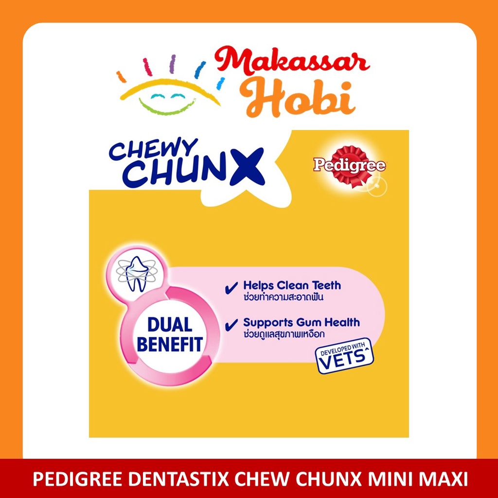 Pedigree DentaStix Chewy Chunx Mini Maxi Dog 68gr Snack Cemilan Anjing