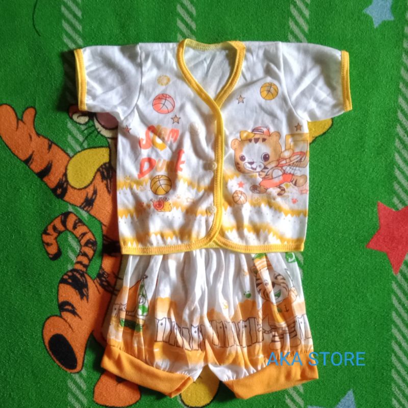 setelan baju pendek bayi murah katun TC