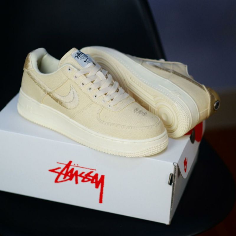 Baqicot Store | Nike Air Force One Low X Stussy Cream Stone (100% Original)