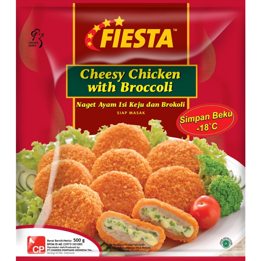 

CHEESY CHICKEN WITH BROCCOLI FIESTA 500GR HALAL NAGET AYAM ISI KEJU BROKOLI