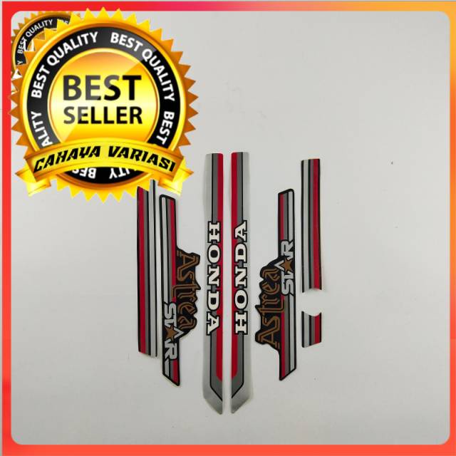 striping honda astrea star 1987 hitam silver list body standar