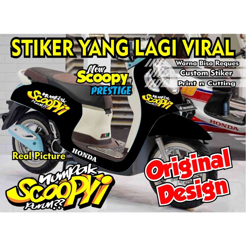 STIKER SCOOPY SIMPEL STRIPING SCOOPY TERBARU BISA CUSTOM