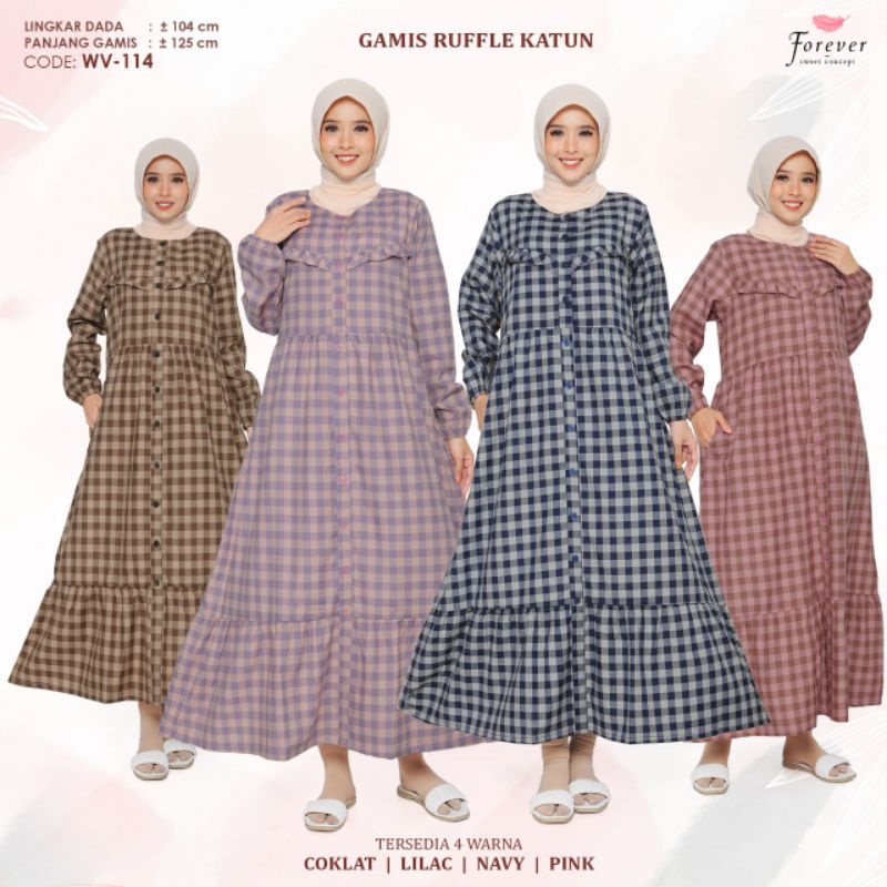 Gamis FOREVER Sweet Concept Label Hitam Exclusive Black WV 114