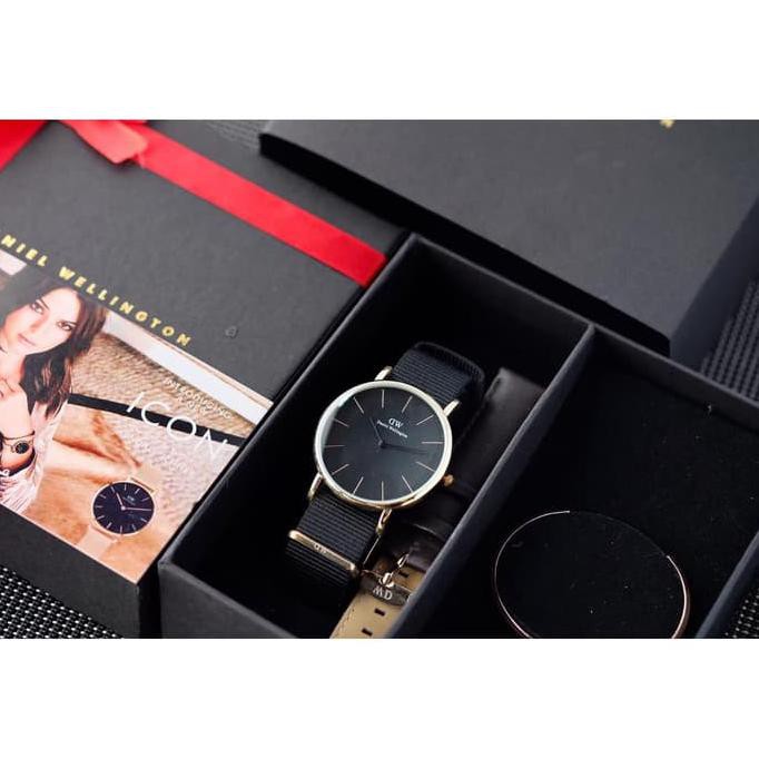 Jam Tangan Pria Wanita DW Daniel Wellington Tali Kanvas Full Set