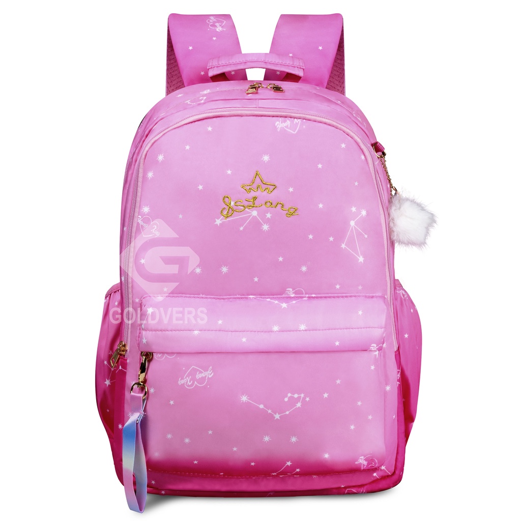 Tas Anak Perempuan Ransel Sekolah Sd Smp  Backpack Laptop 14 Inch Cs Long Goldiesbags Model Terbaru 