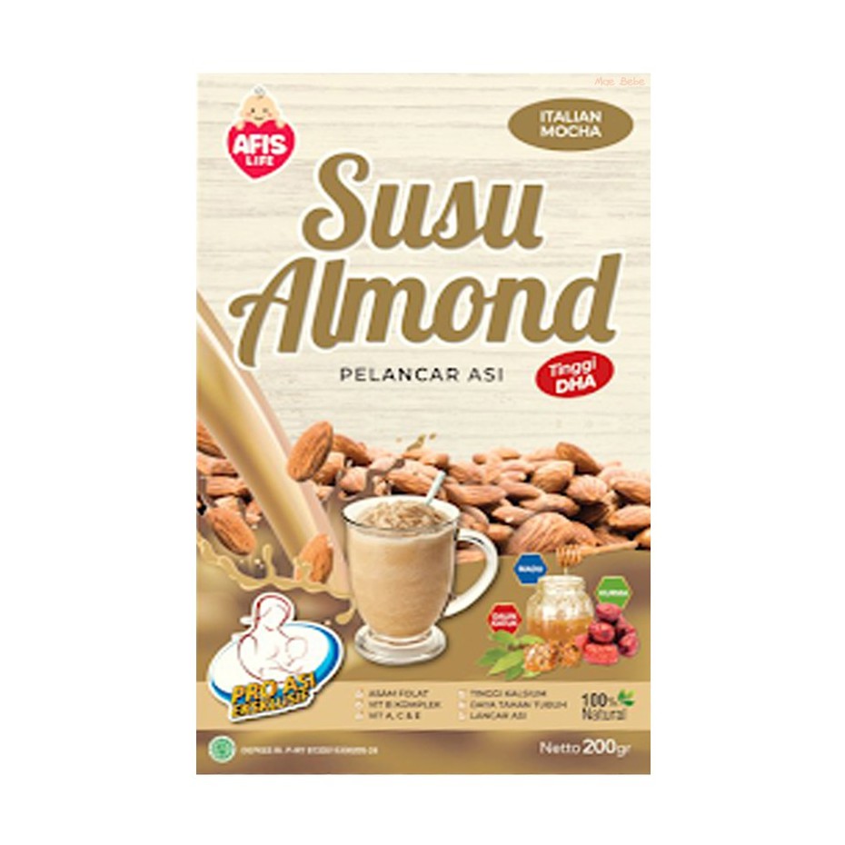 Afis Life Susu Almond Milk Italian Mocha Moka Pelancar Asi Booster 200g