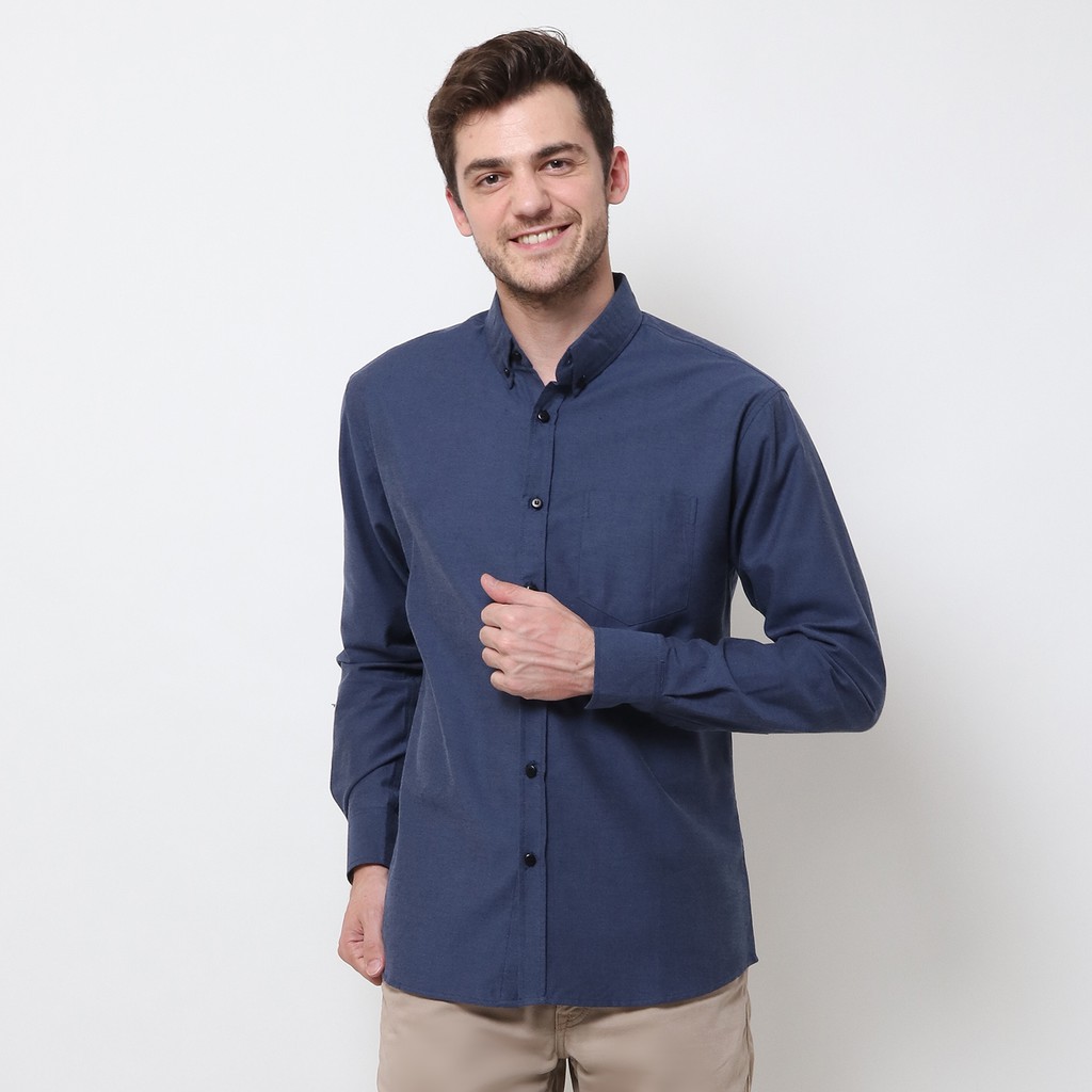 

17Seven Original Kemeja Polos Pria Lengan Panjang 0122-Demort