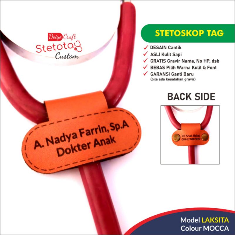 

NAME TAG STETOSKOP Custom Nama (Model LAKSITA)