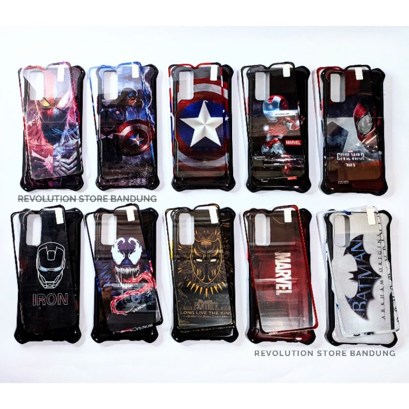 Silikon HP Vivo Y12s Y20s Y20 Motif Superhero Spiderman Iron Man Batman Venom Captain America Black 