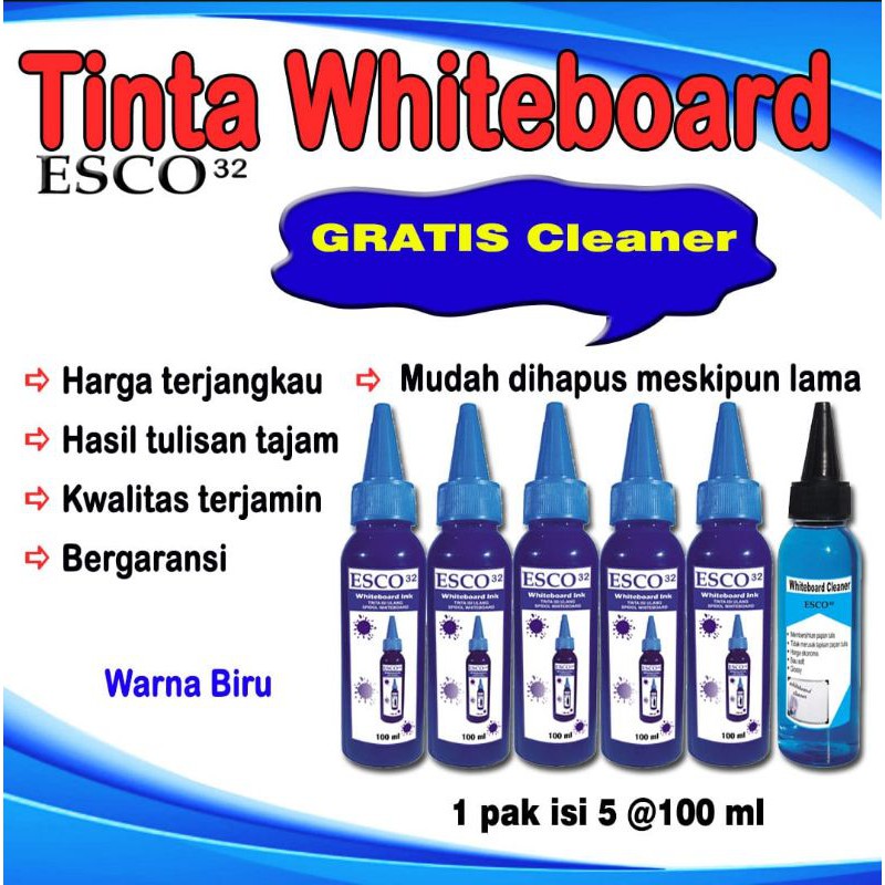 

Tinta papan tulis whiteboard esco biru pak isi 5
