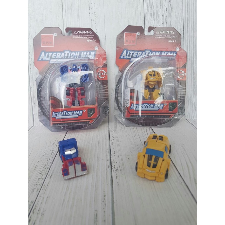 Mini Robot Transformers Optimus Prime dan Bumble Bee