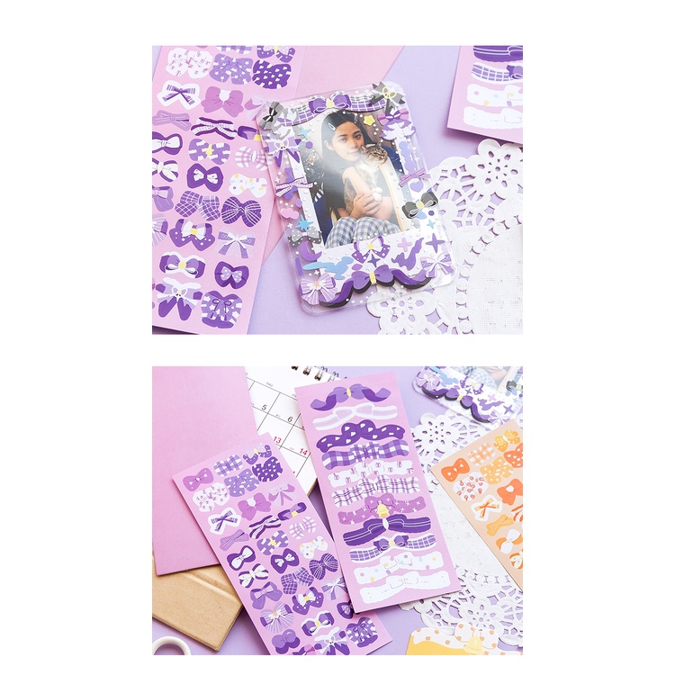 2pcs / set Stiker Pita Warna-Warni Untuk Dekorasi Diary / Scrapbook DIY