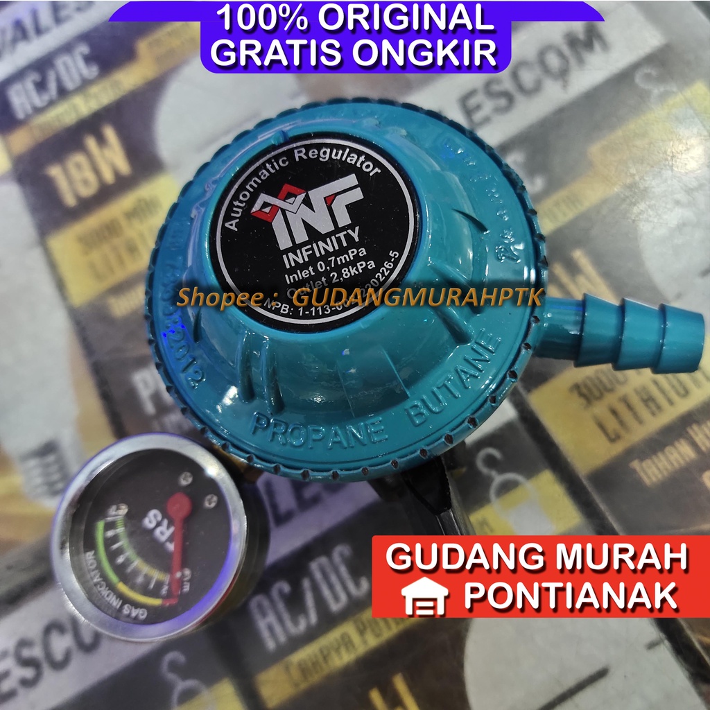 Regulator Infinity METERAN kepala kompor gas aman dan anti bocor