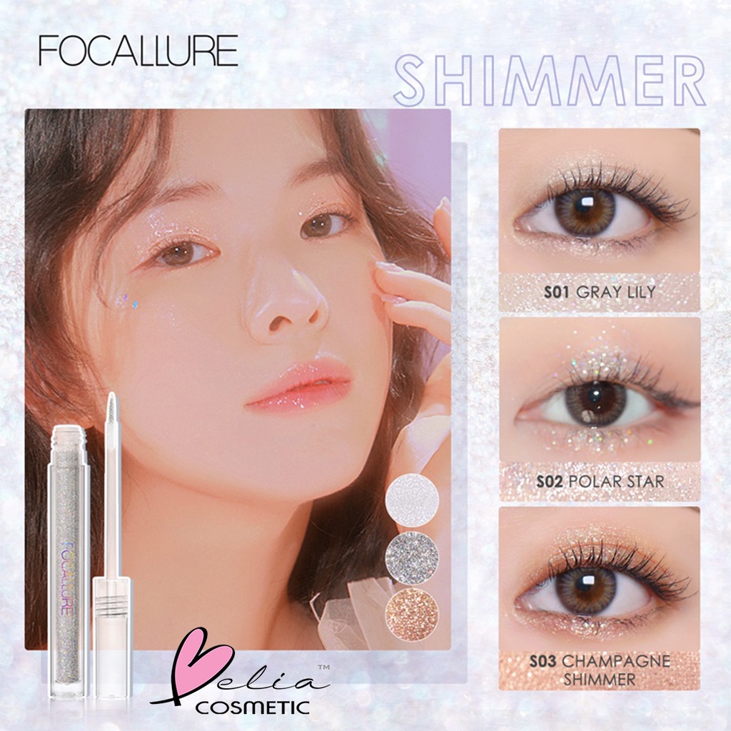 ❤ BELIA ❤ FOCALLURE Glittering Liquid Eyeshadow FA195 | Starlight Liquid Eyeshadow Shimmer Eye makeup | BPOM