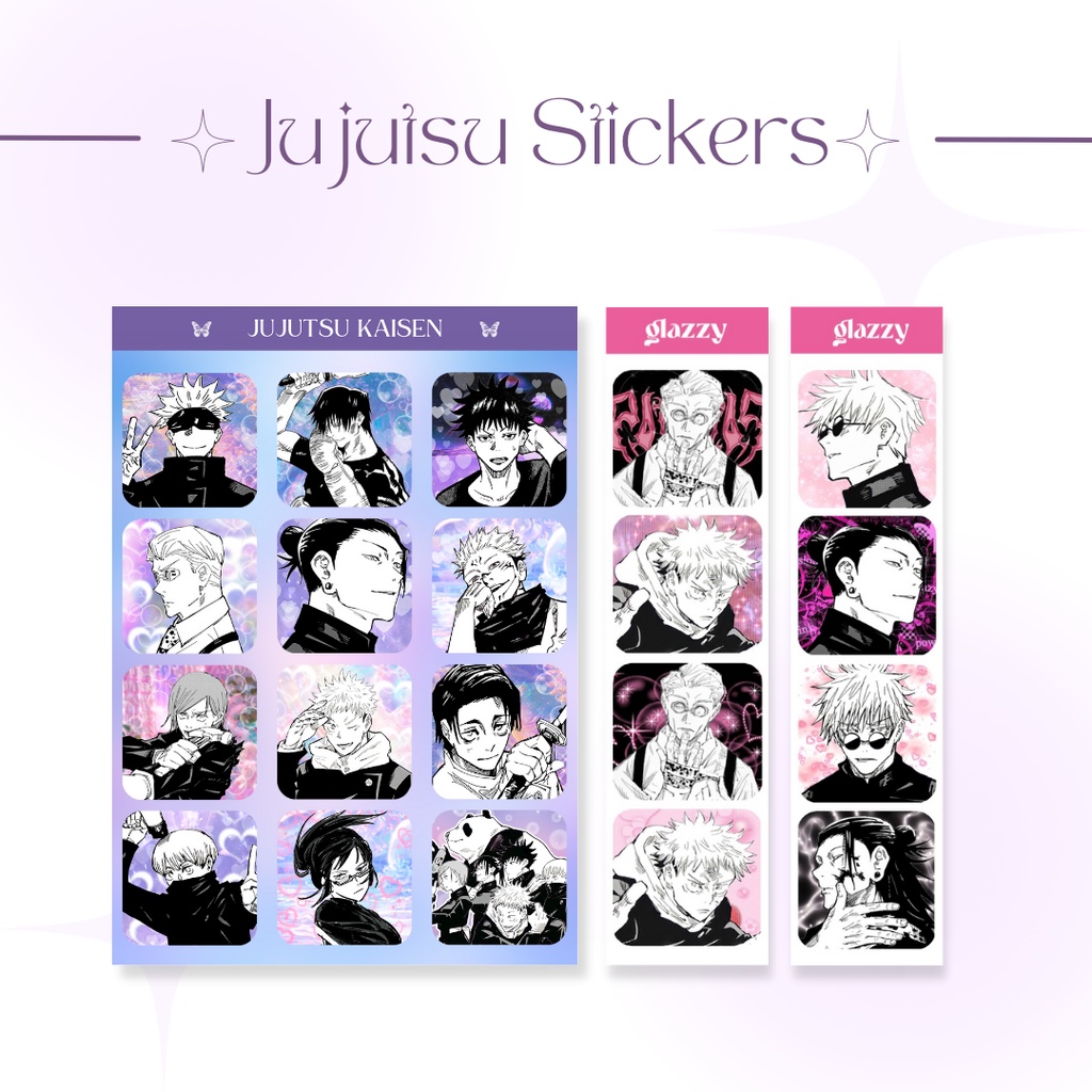 

jujutsu kaisen glitter holo stickers