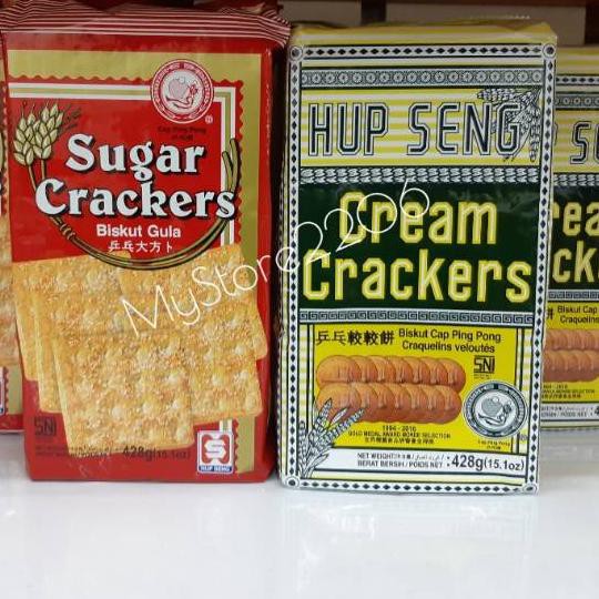 

LY4✸ HUP SENG Sugar Crackers & Cream Crackers impor Malaysia / Biskuit Gula / Biskuit Asin / Biskuit