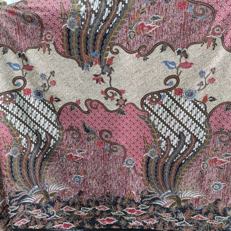 Kain Bahan Batik Katun Motif Merak Meteran