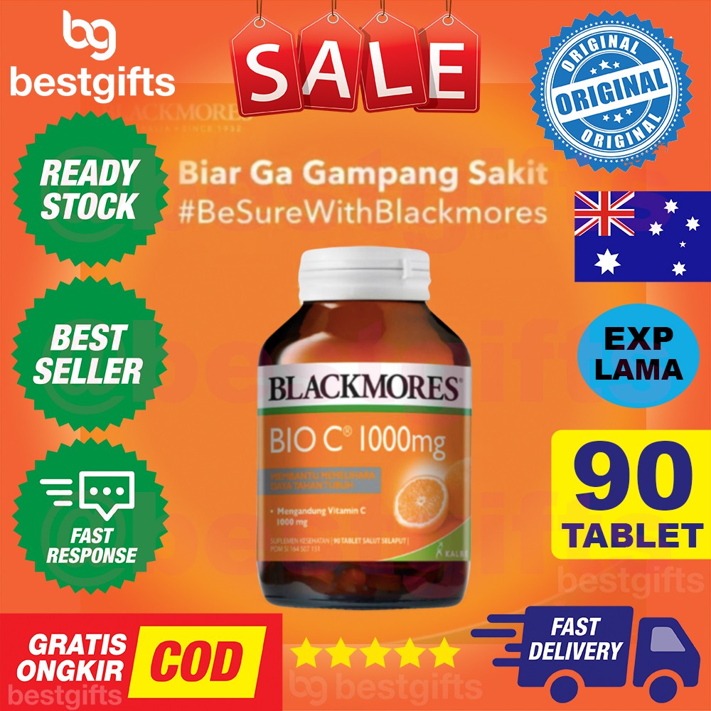 BLACKMORES BIO C 1000MG 1000 MG VITAMIN COLD RELIEF FLU ANTIOKSIDAN COLLAGEN PILEK ALERGI 90 TABLET