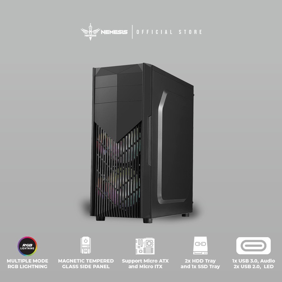 NYK T10 Scylla Casing Komputer / Casing PC Gaming M ATX