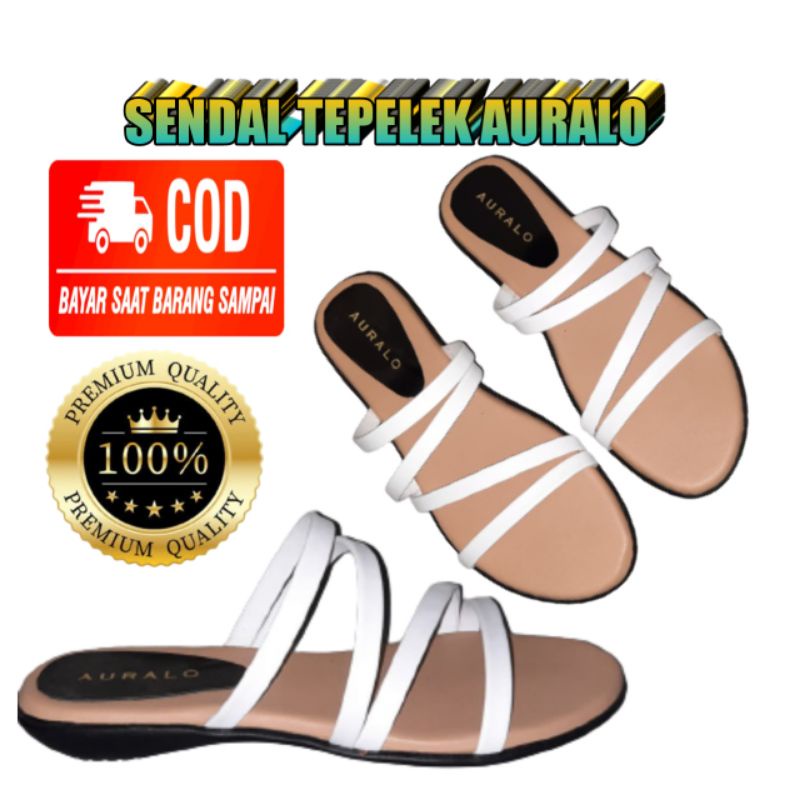 AURALO SANDAL FLAT WANITA TERBARU KEKINIAN  SANDAL FLAT AURALO THE BEST QUALITY PREMIUM SANDAL SANTAI SANDAL PESTA