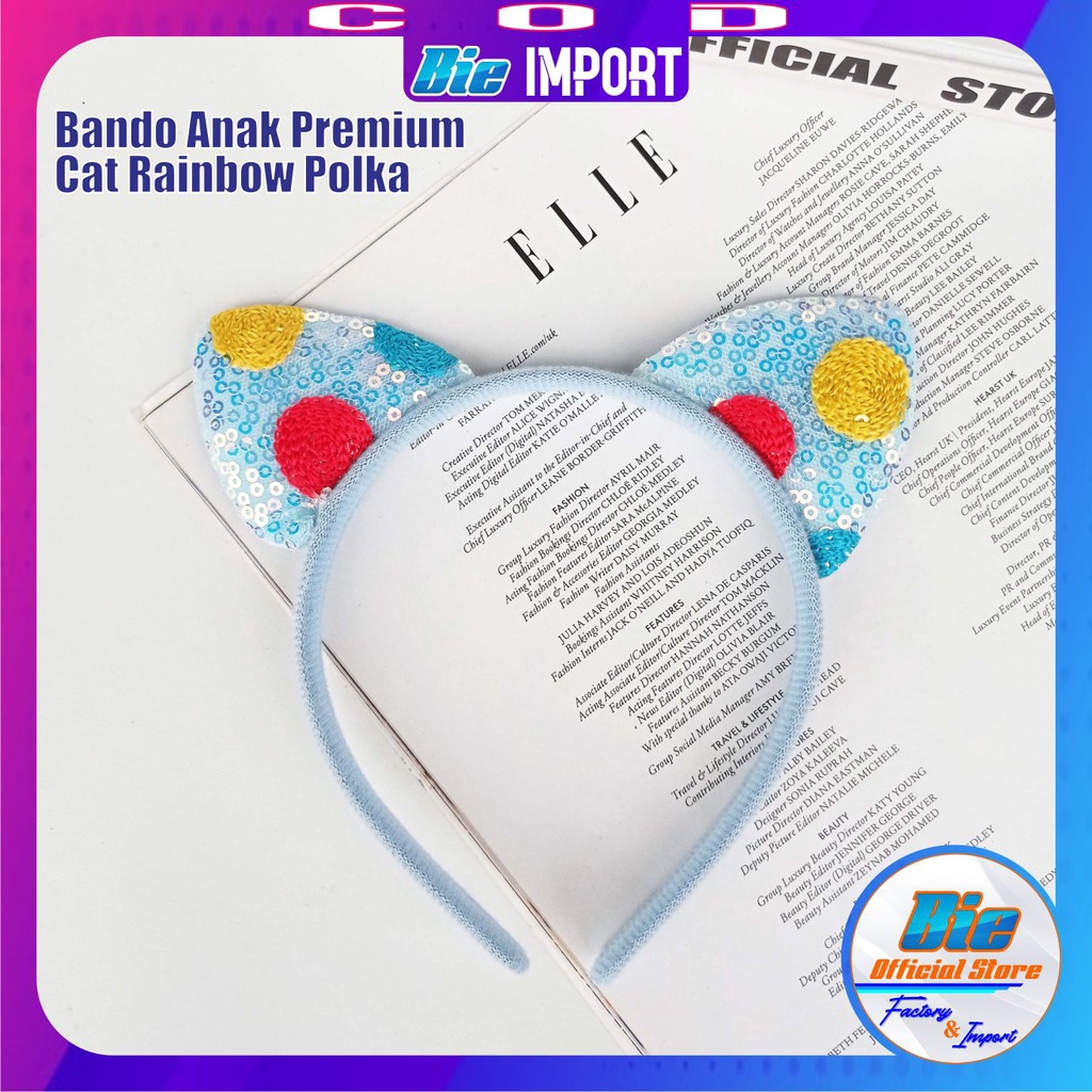 Bando Anak Cat Rainbow Polkadot Premium Impor Best Seller