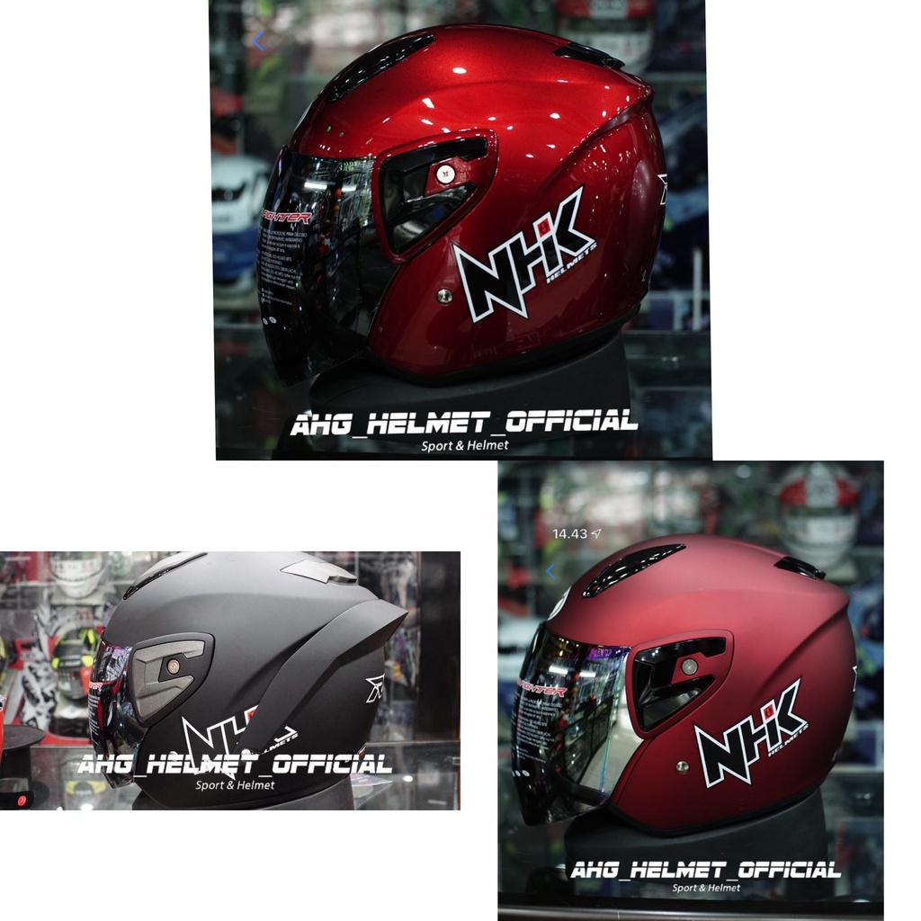 NHK HELM R7 SOLID BLACK DOF | HELM NHK HALFFACE