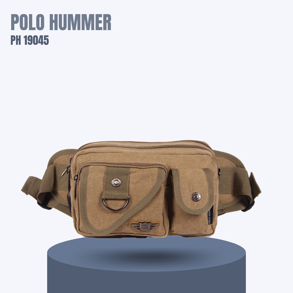 Tas Pinggang Multifungsi 2in1 Bisa Jadi Tas Selempang -Waistbag POLO HUMMER