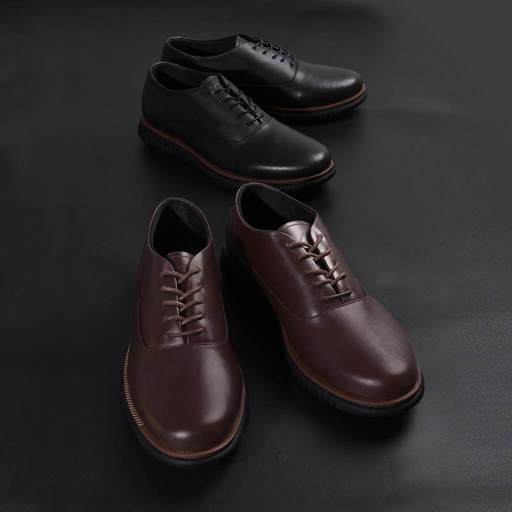 London 2.0 Black (Kulit Asli) - Sepatu Pantofel Pria Kulit Asli Formal Kasual Kerja Kuliah Oxford Pantopel Pria Original