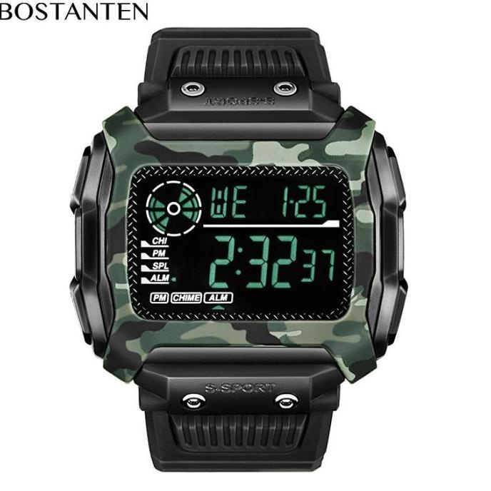 BOSTANTEN JAM TANGAN PRIA DIGITAL ELEKTRONIK MULTIFUNGSI TAHAN AIR DFGF65456