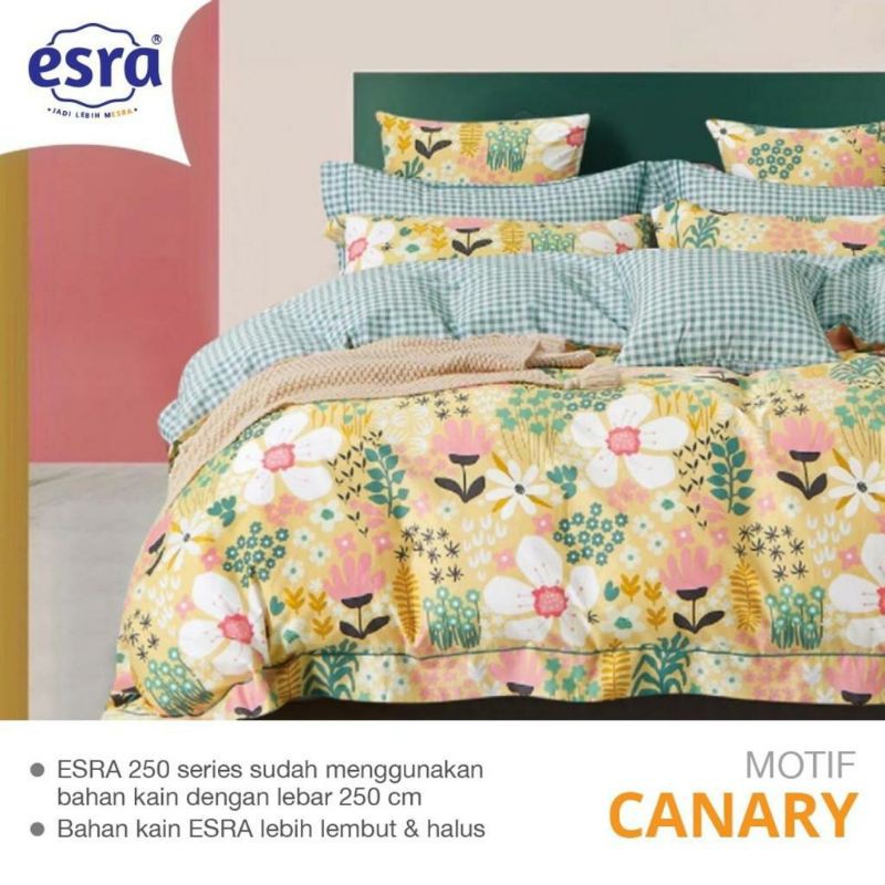 sprei Dan bedcover set katun lokal ESRA motif CANARY